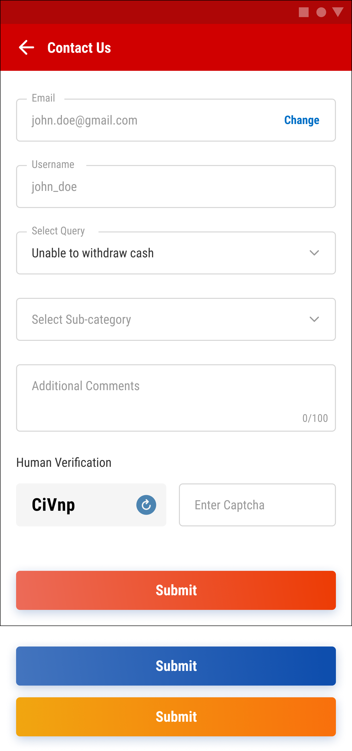 Contact form